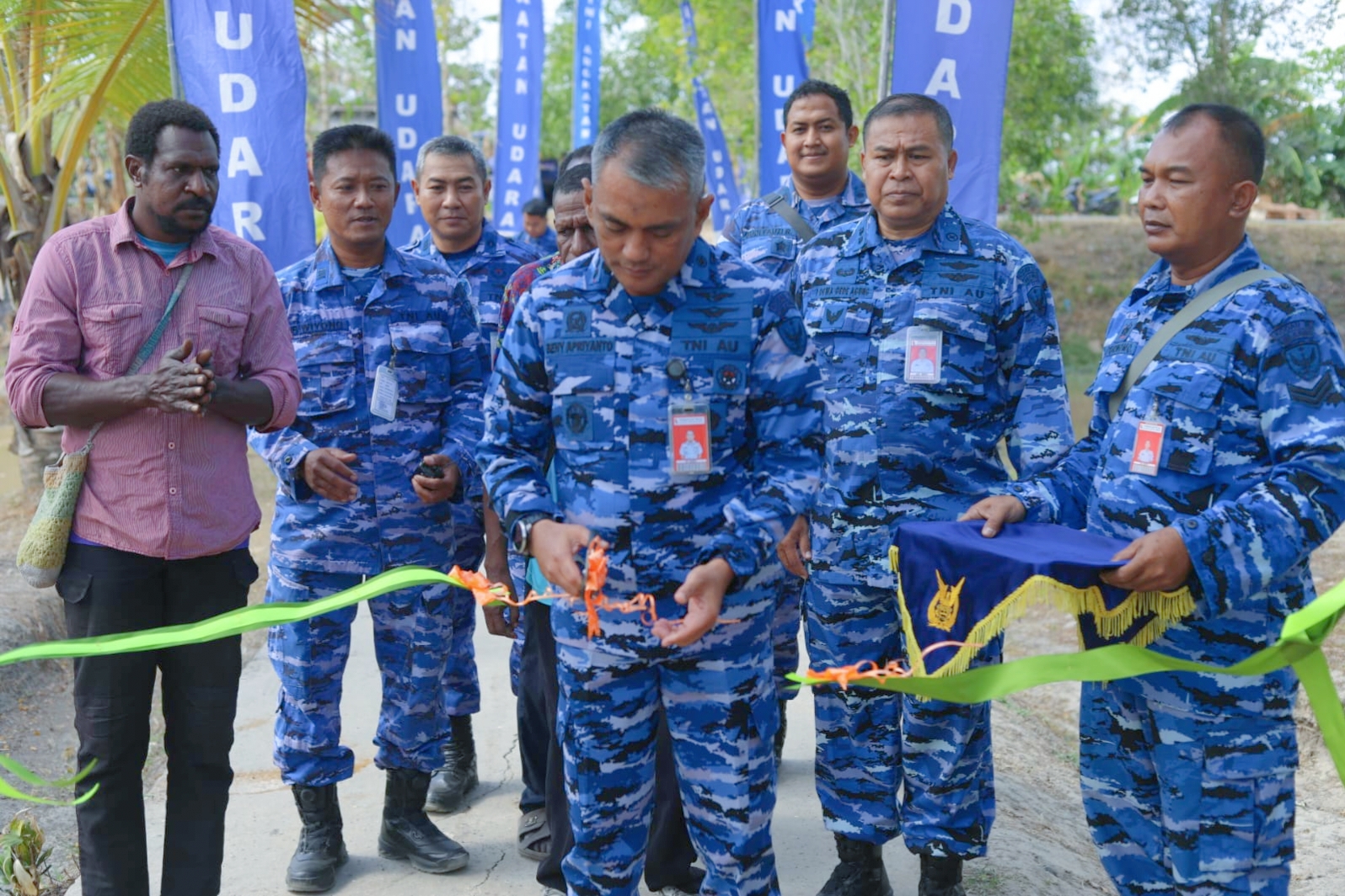 Kolonel Pnb Beny Aprianto Resmikan Hasil Karya Bakti Lanud J.A. Dimara & Baksos di Wasur Merauke